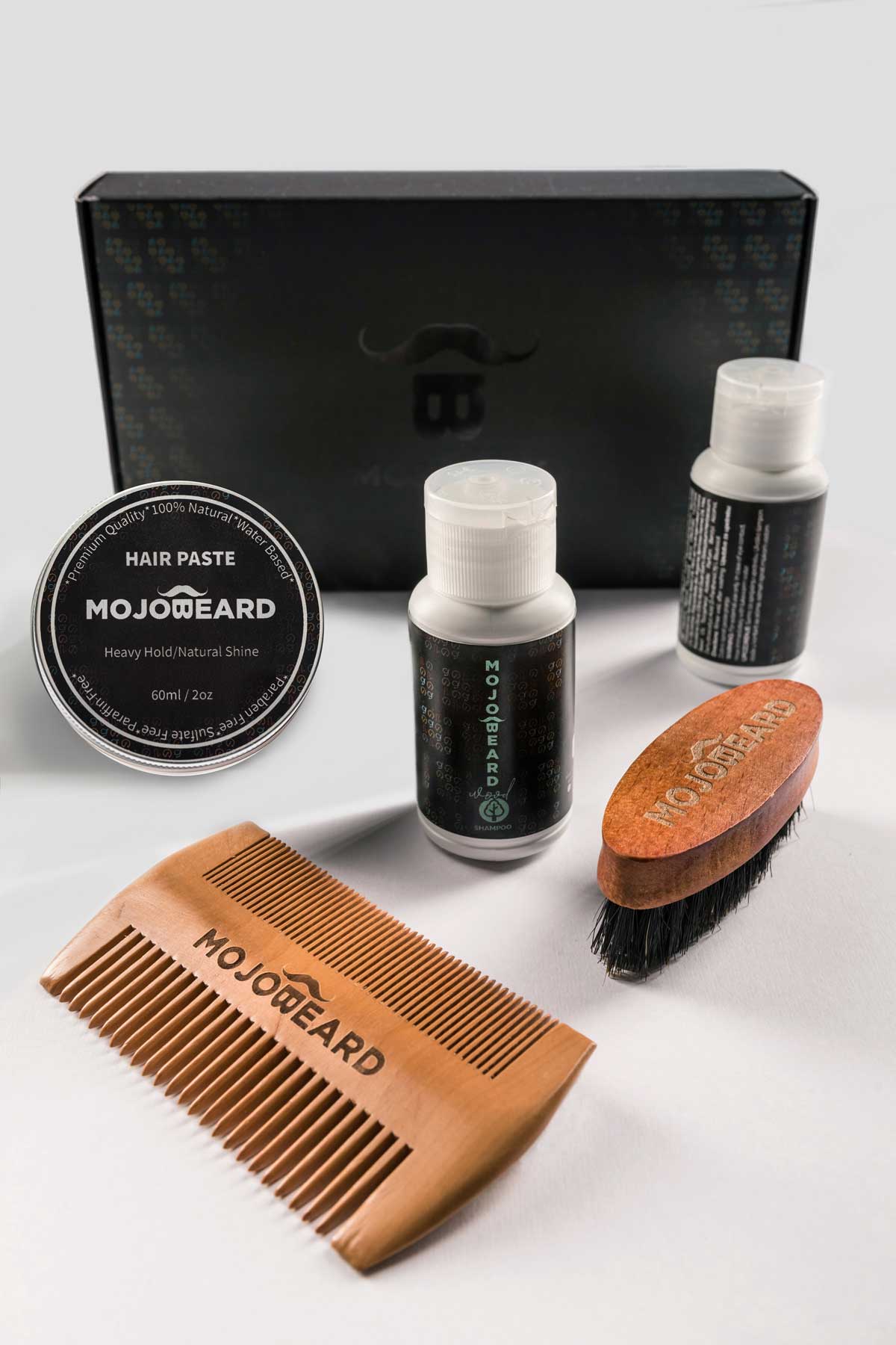 Mojo Beard Hair Style Travel Set Paste Wood